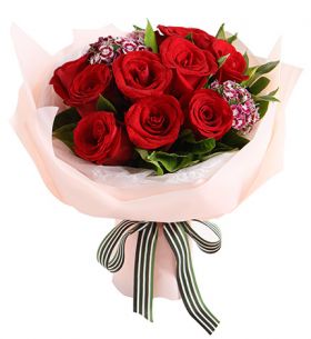 send half dozen red roses in bouquet to japan